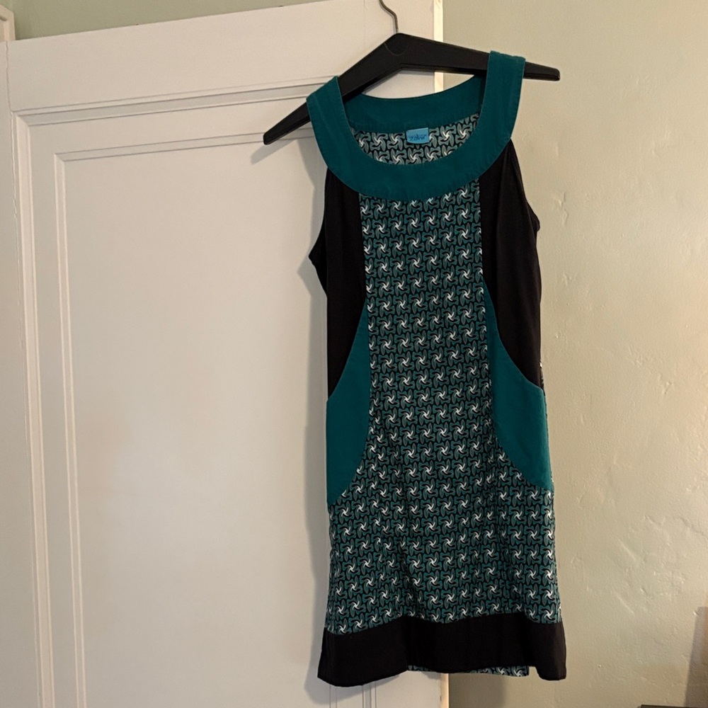 Stylish Teal and Black Women's Dress